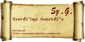 Szerényi Gusztáv névjegykártya